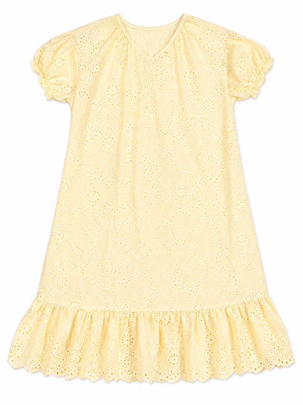 Women’s Soft YellowDress  with Ruffle Hem